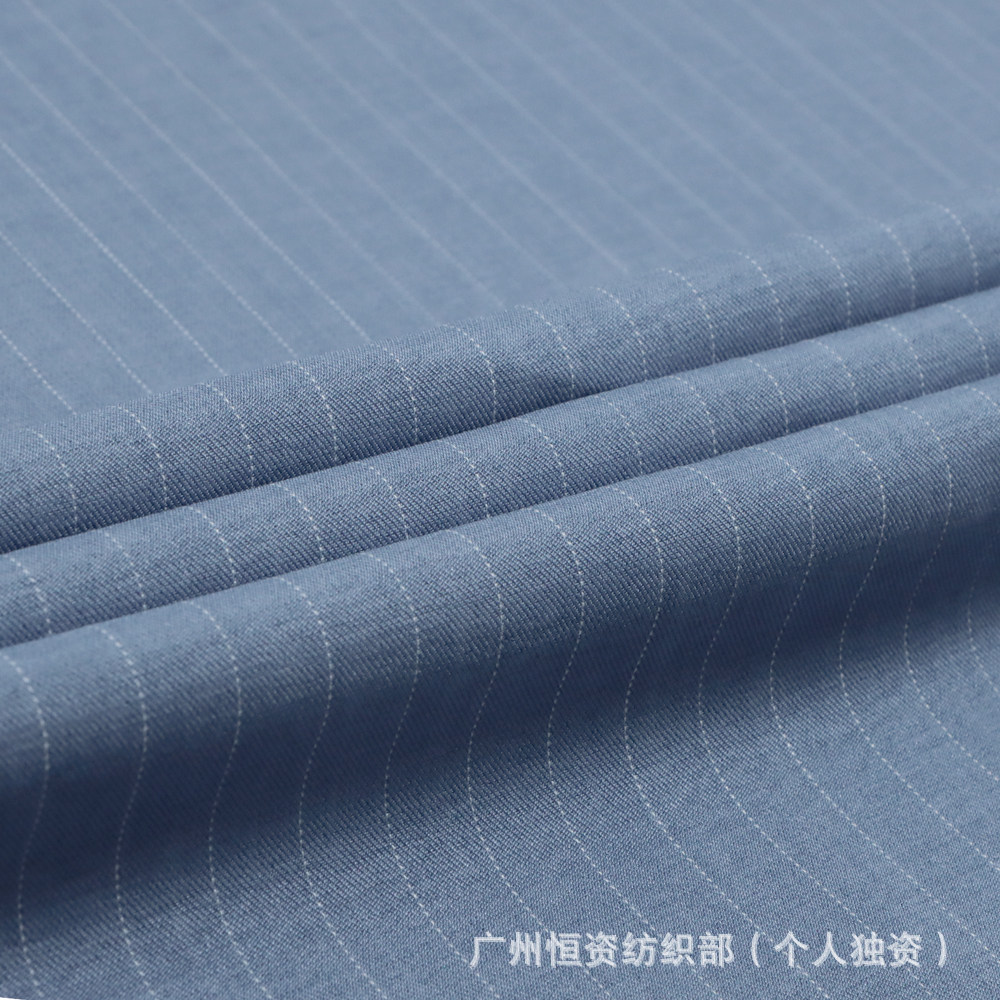 现货弹力涤纶梭织色织条纹布料 西装休闲裤衬衫时装鞋帽领带面料