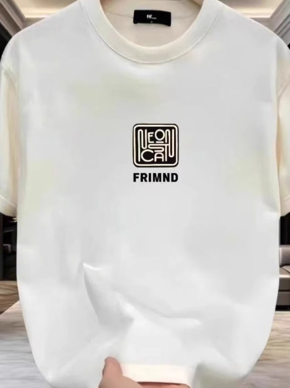 夏のトレンドの男の子用ピュアコットン半袖Tシャツ、厚手の220gハイエンドプリントラウンドネックTシャツ、ファッショナブルで多用途な半袖シャツ|undefined
