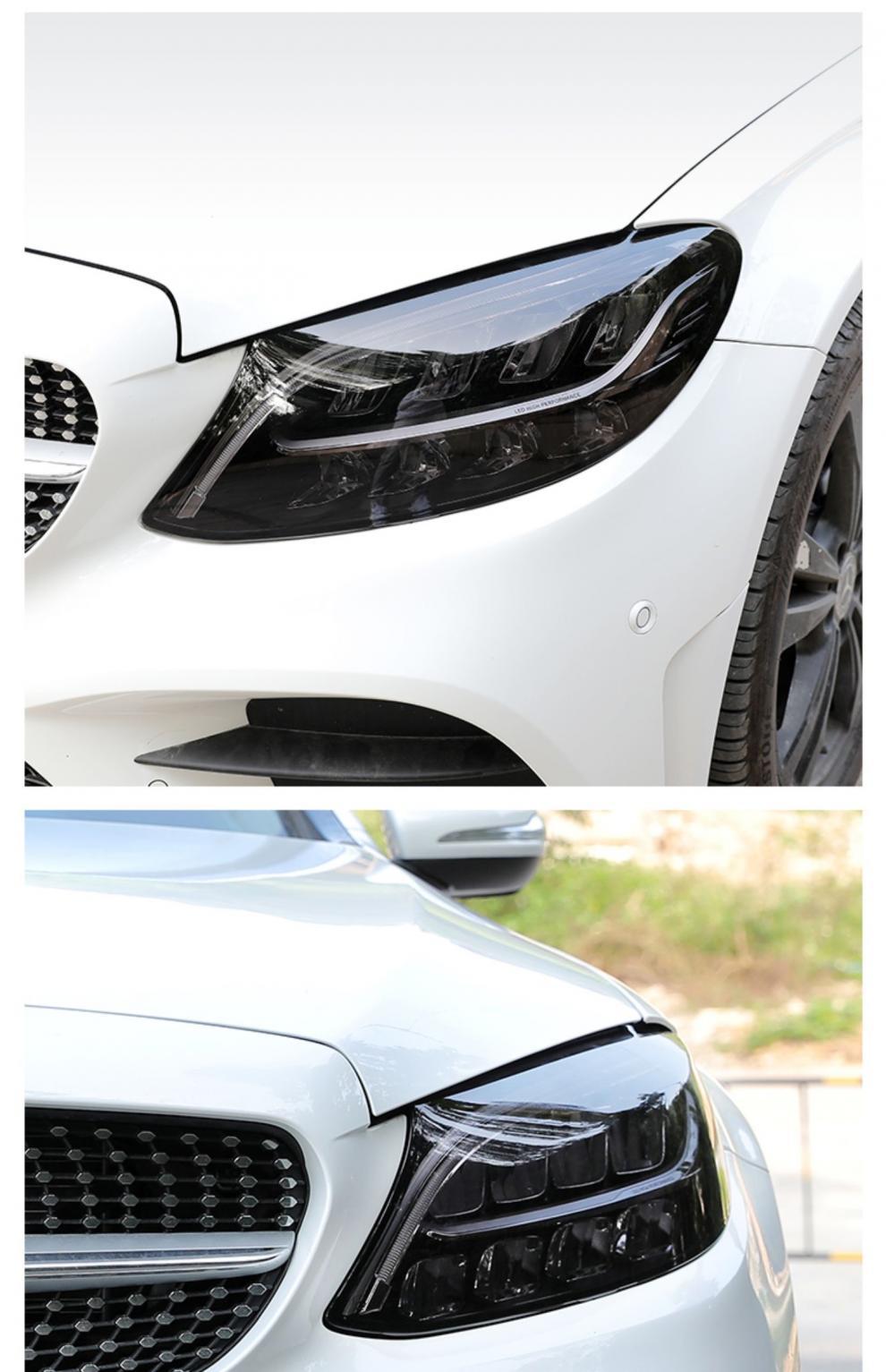 Mercedes-Benz Blackened Headlight Film TPU Headlight Tail Light Color Change Light Control Color Change Film Transparent Black Samurai Film Bright Black