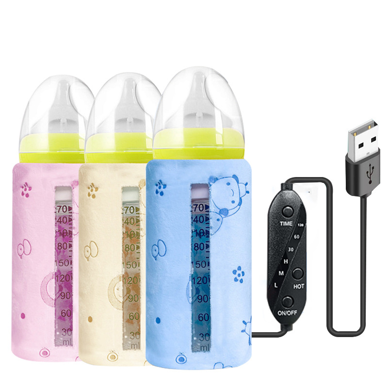Biberón con aislamiento USB, calefacción y control de temperatura constante, portátil, ideal para mantener la leche del bebé caliente en invierno.