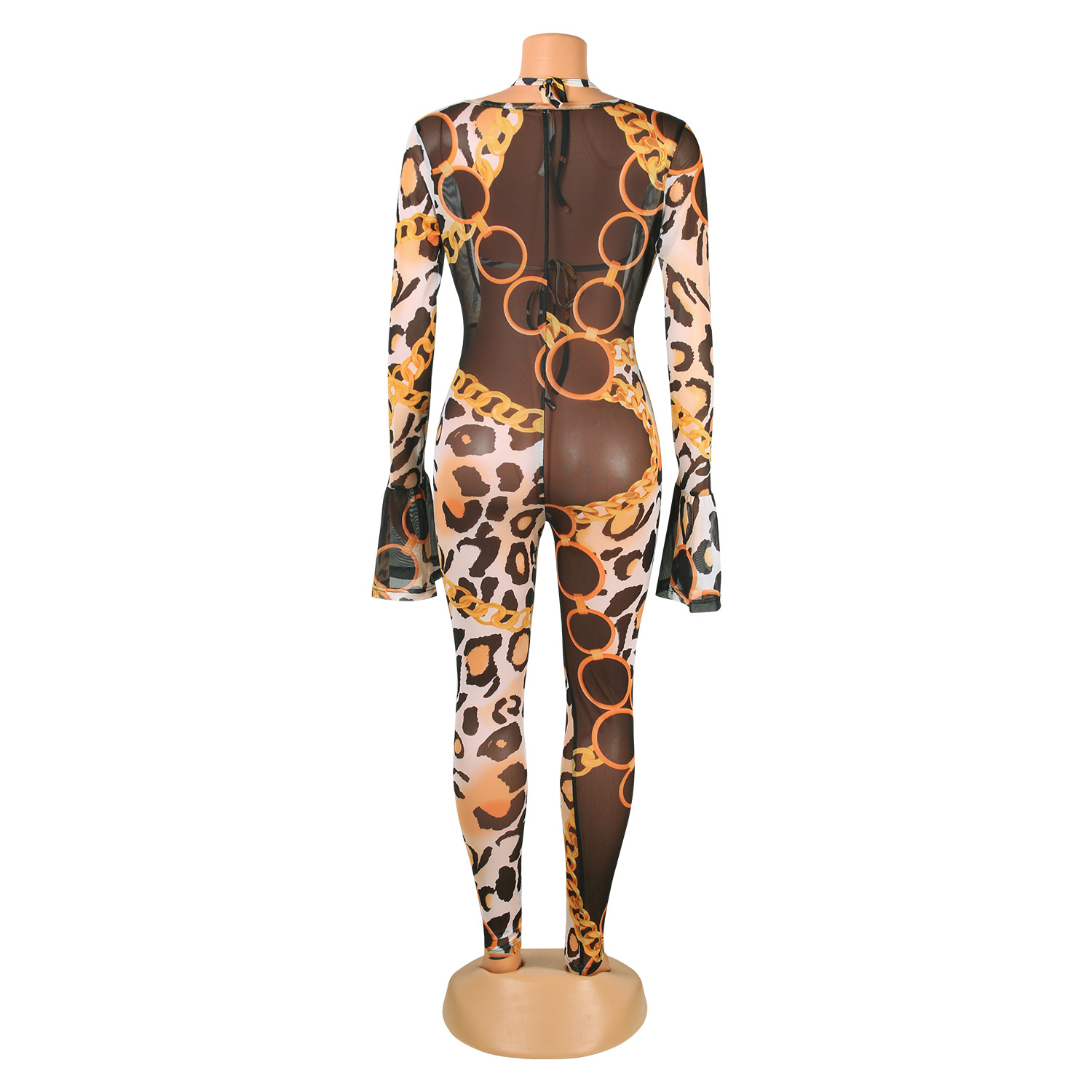 Women's Holiday Street Sexy Leopard Full Length Jumpsuits display picture 25