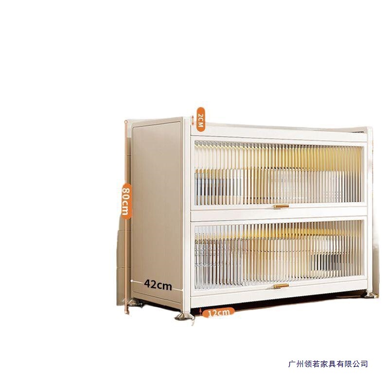 厨房置物架防尘餐边柜大容量收纳储物加厚多层多功能微波炉翻门柜|undefined