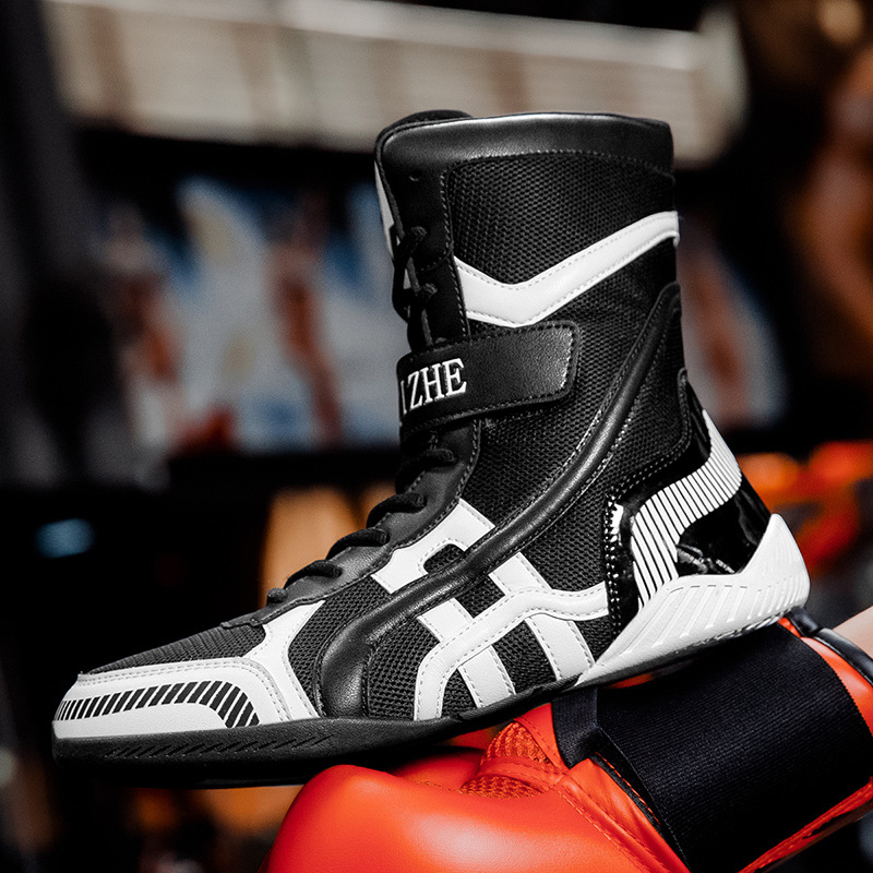 New men's weightlifting shoes, sparring shoes, fighting wrestling shoes, short wrestling boots, long boots, boxing shoes with durable rubber soles