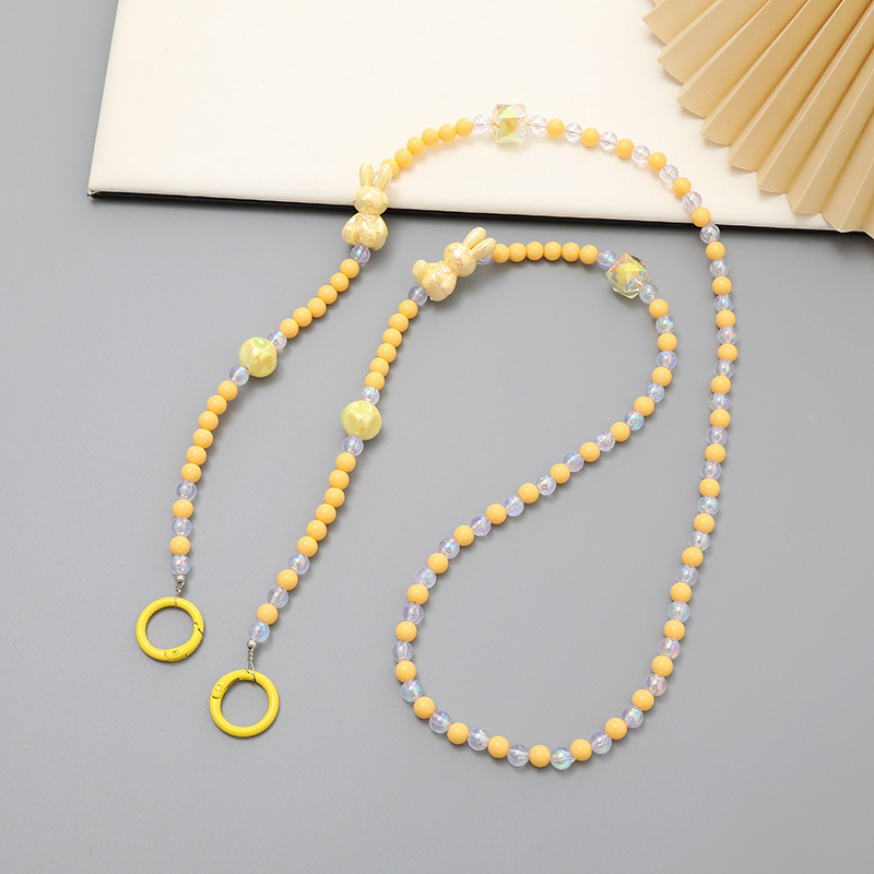 Nuevo acrílico cuentas teléfono móvil cadena perla crossbody Correa cadena teléfono móvil caso colgante regalo para las mujeres