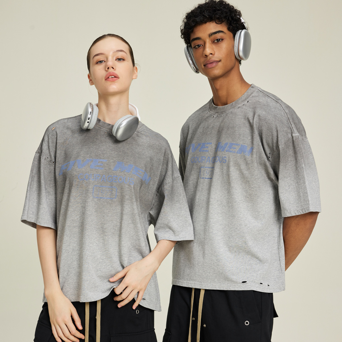 ETAI Hombre| Algodón de alta calidad para hacer viejas camisetas gradientes de moda para hombres adolescentes estilo callejero pesado corto ancho camisetas