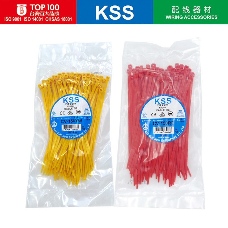 kss凯士士CV-150自锁式尼龙扎带多颜色可选蓝色绿色红色黄色100