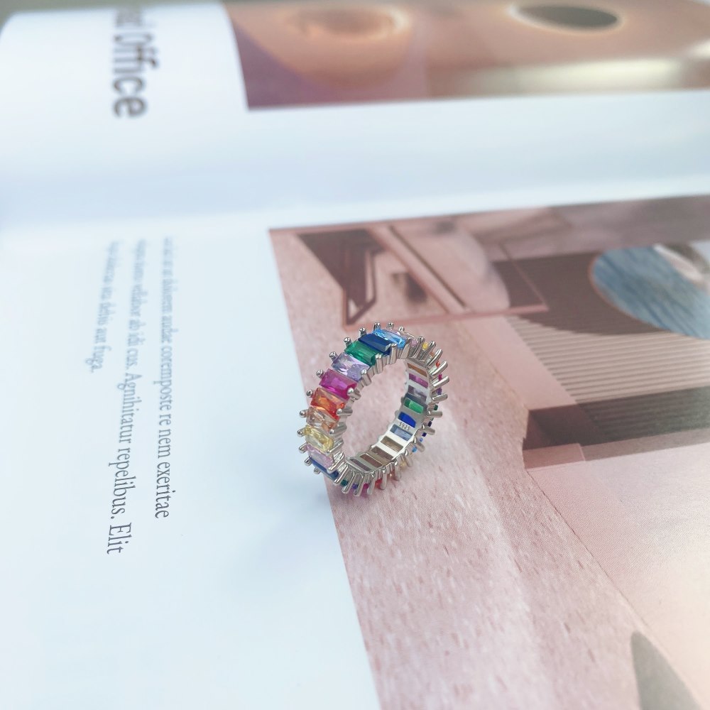 Fashion Geometric Sterling Silver Plating Zircon Rings