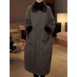 高档时尚百搭保暖羽绒服外套女冬季新款通勤气质显瘦长款大衣8529