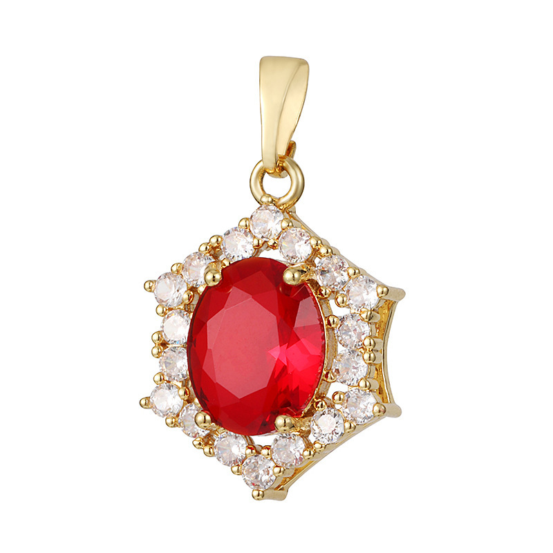 Joyas transfronterizas colgante de rubí esmeralda ligero de lujo accesorios de acero de titanio collar no decolor cadena clavícula