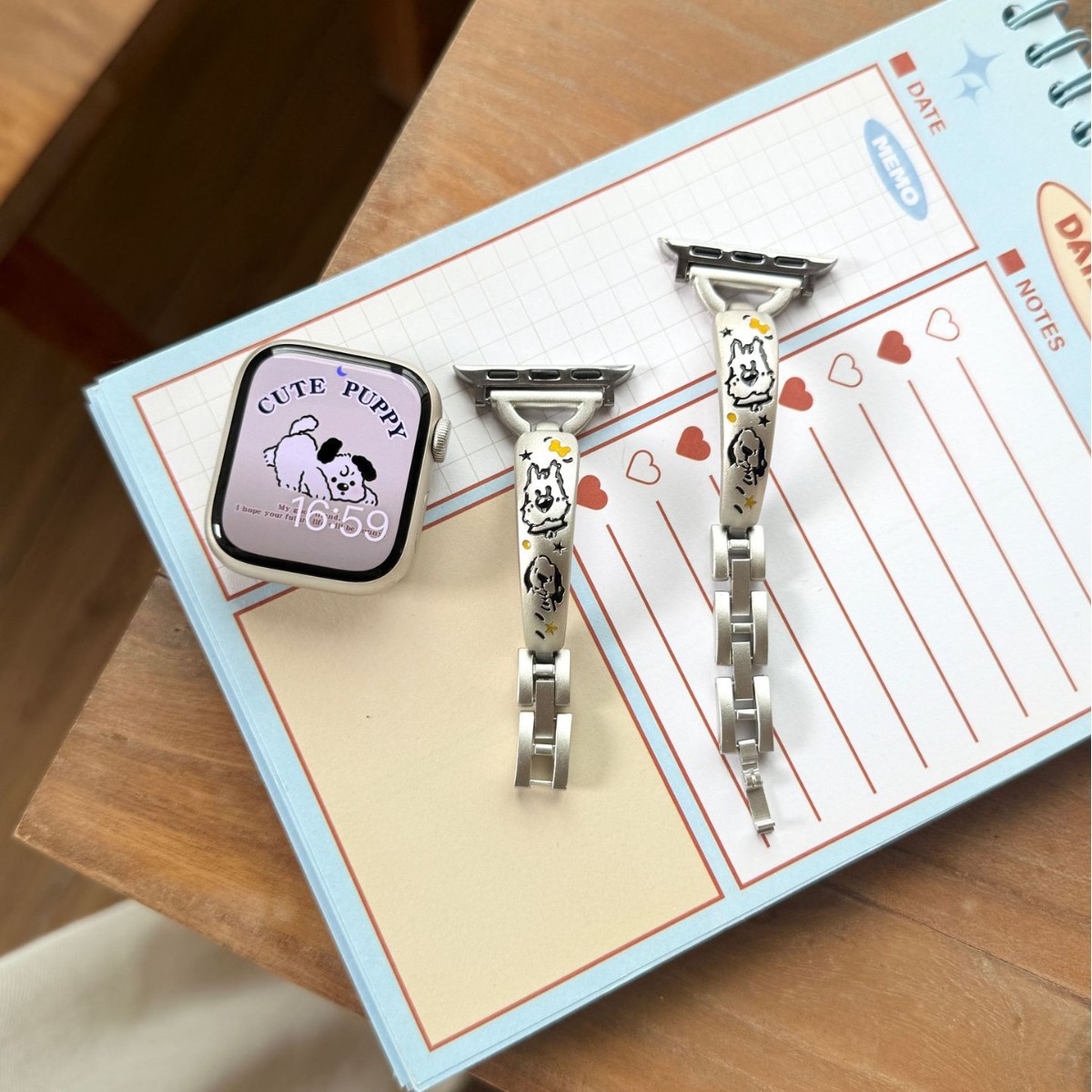 Puppy D-Shaped Curved Metal Watch Strap Suitable for Apple iWatch 11 Generation 10/987Ultrase