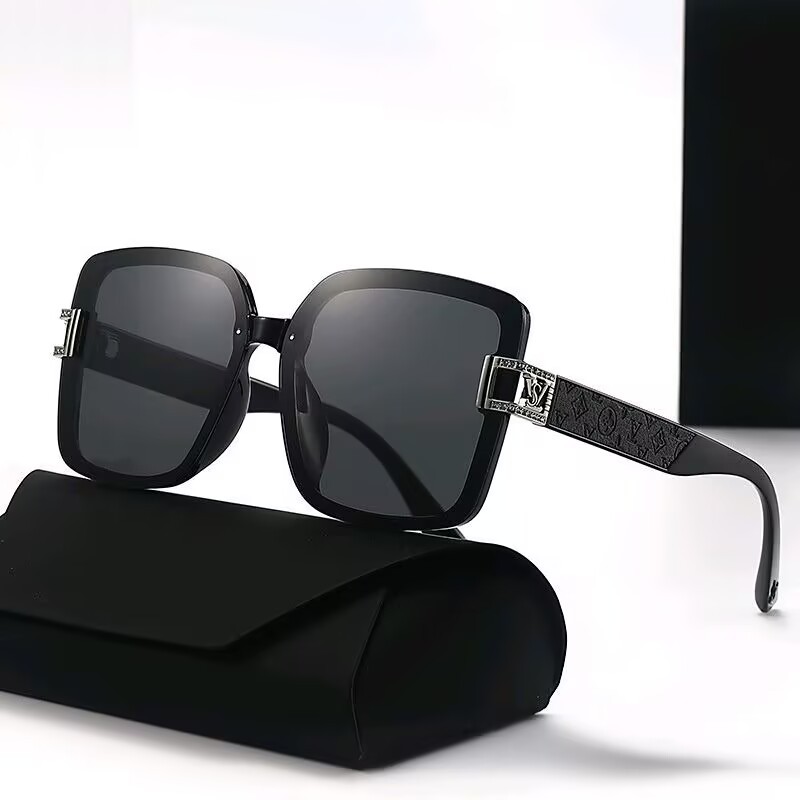 새로운 스타일 빅 브랜드 스타일 고급 인쇄 편광 선글라스 여성의 안티 자외선 패션 선글라스 대형 프레임 슬리밍