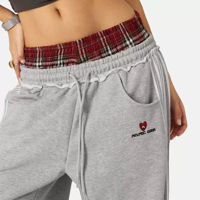 Брюки женские oversize свободные прямого кроя, ретро европейский стиль, серые