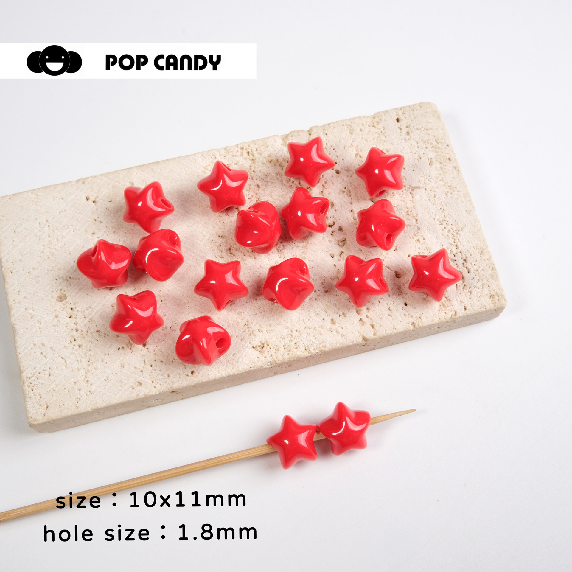 Acrílico color sólido estrella de cinco puntas accesorios pequeños cuentas accesorios de joyería de bricolaje hechos a mano cadena de teléfono móvil llavero material cuentas