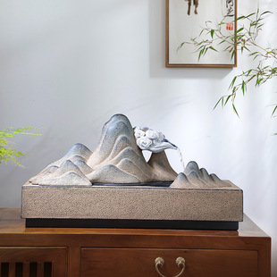 Iyr7 Living Room Flowing Water Ornaments Circulating Water Flow Device Entrance Tea Room Countertop New Chinese Style Mountain Decorative Waterscape
