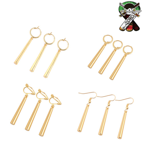 Zoro Earrings, One Piece protagonist Green Algae Head's same style earrings, anime peripheral Cosplay accessories
