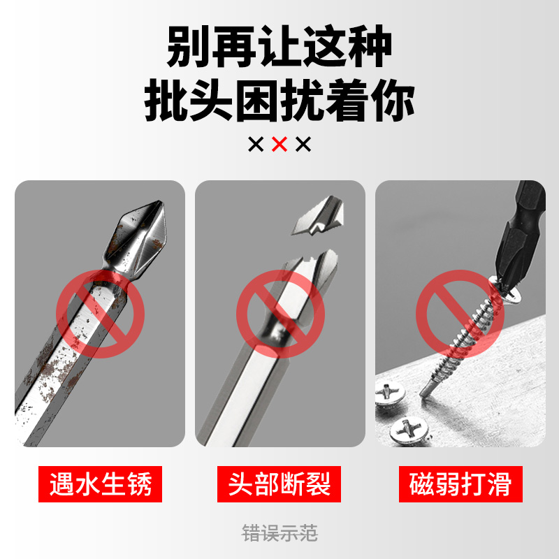 Deli fuerte cabezal de lote magnético antideslizante destornillador eléctrico cruzado chal conjunto de destornillador de mango hexagonal