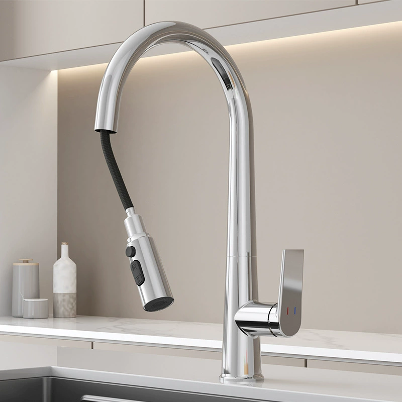 MOSAI Germany Pull-Pull Kitchen Faucet, 360° Rotatable, Splash-Proof Telescopic Spout, Hot & Cold