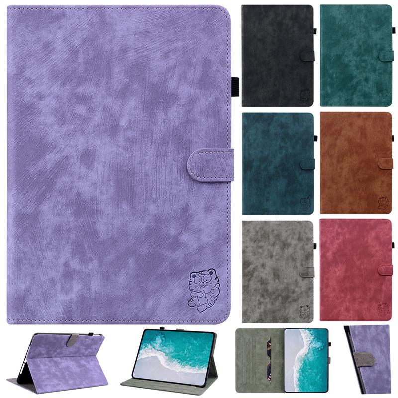 For Amazon Fire HD10 2023 bracket HD 8 10 2024 full-cover leather case anti-drop flat case