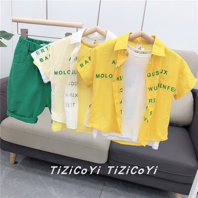 Children's clothing Boy Short sleeved shirt children Thin section jacket 2021 summer new pattern Sunscreen baby ventilation shirt