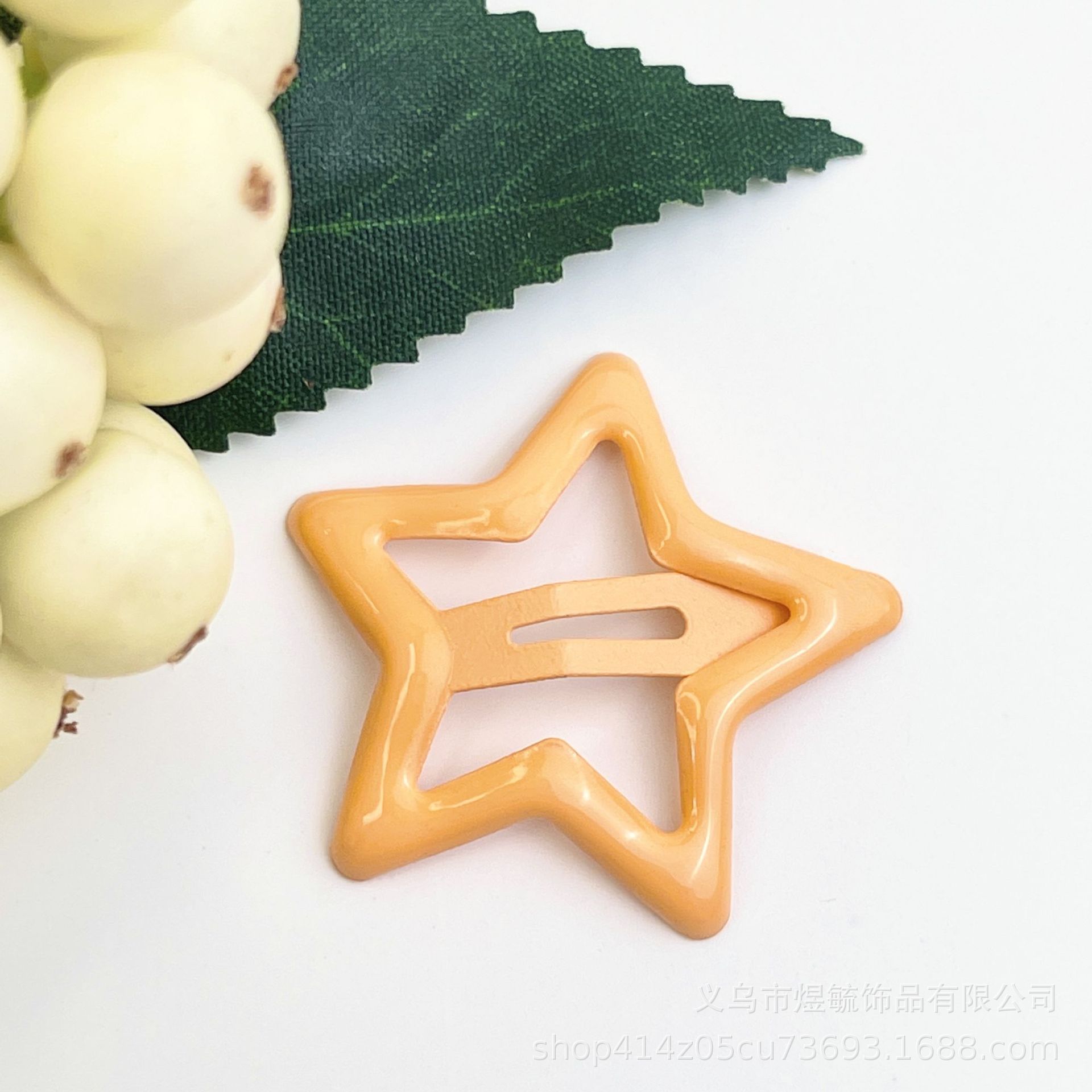 Colorful oil drop star clip 3.2cm sweet orange