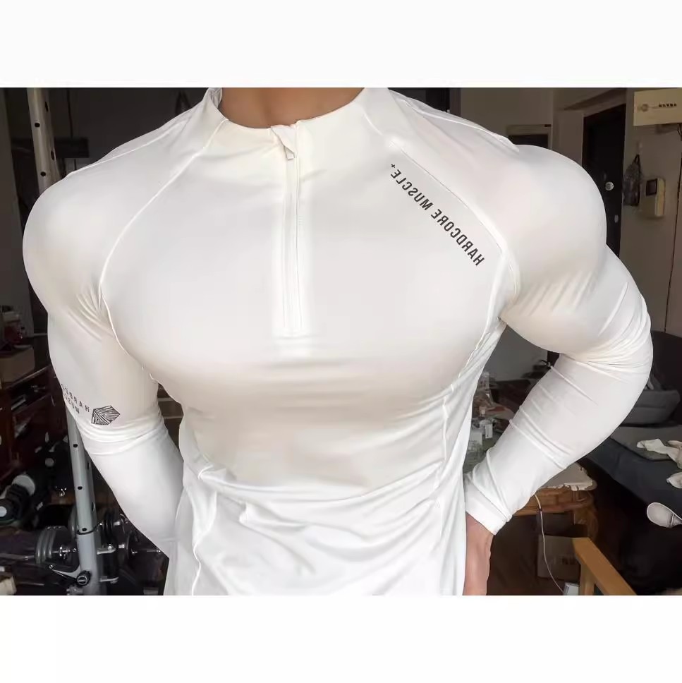 Technology Series Sports Fitness Clothing Cycling Clothing Men's Running Long-Sleeved Bodysuit High Elastic Quick-Drying Top Training