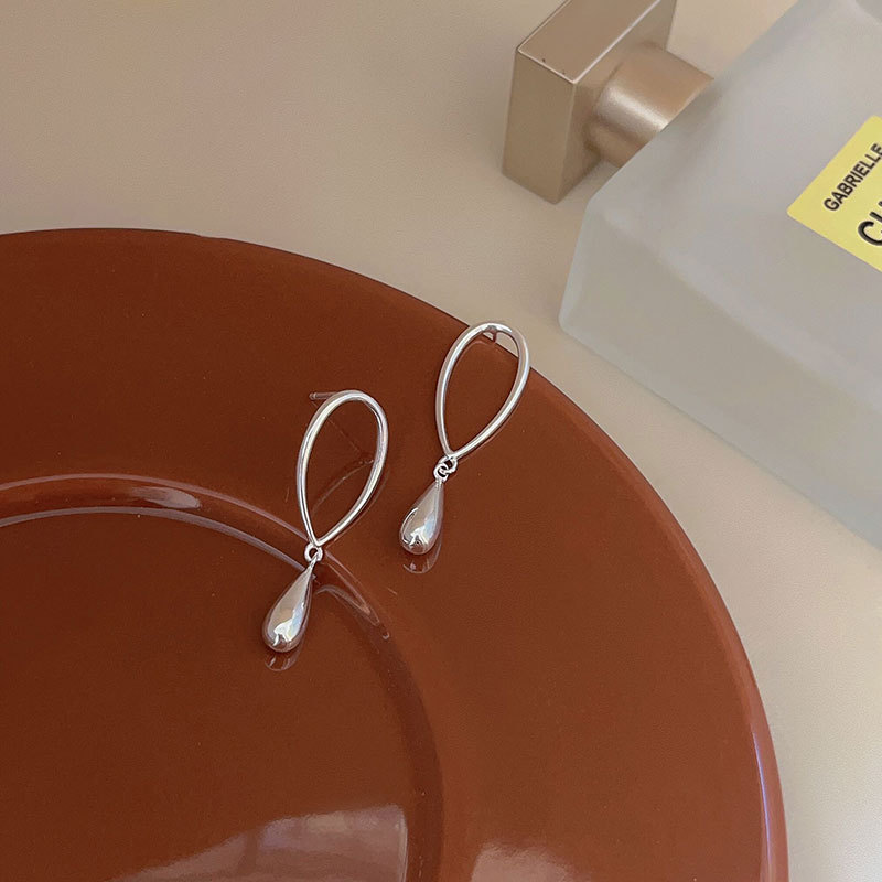 Plating Design 1 Pair 925 Sterling Silver Solid Color Drop Earrings