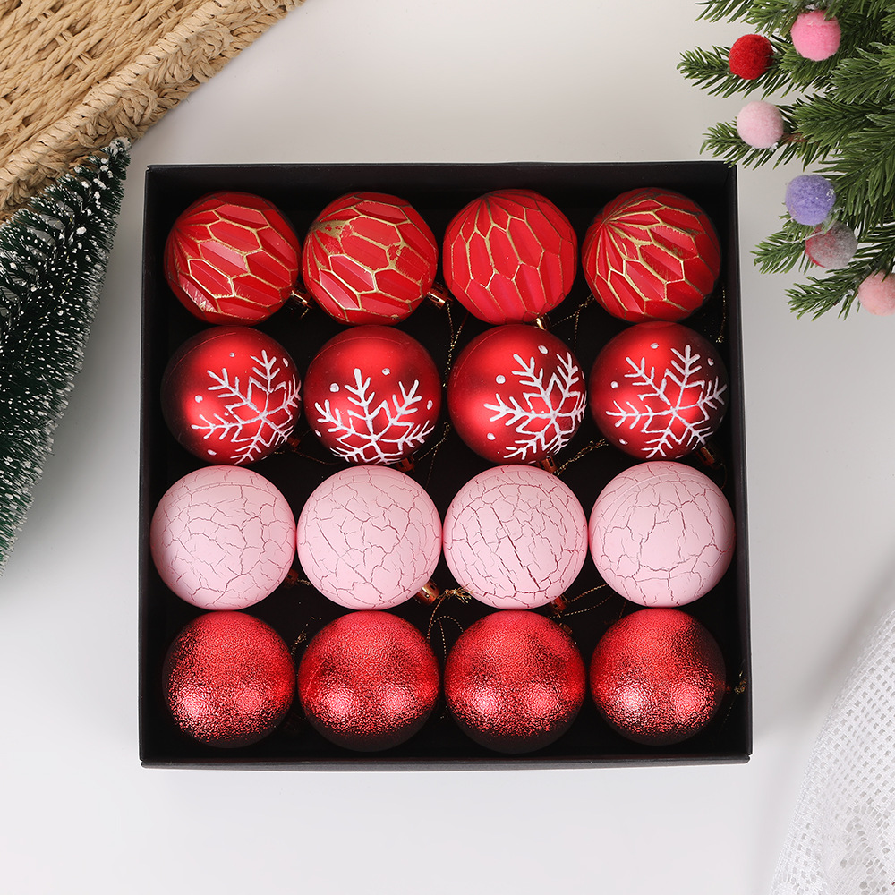 Decoración del hogar de Amazon 6cm caja de regalo de Navidad roja DIY colgante de árbol de Navidad escena del centro comercial