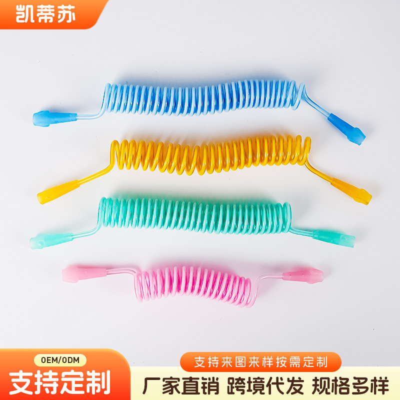 Wholesale in-stock children's anti-lost traction rope, spring-loaded baby anti-lost rope, toddler travel safety protection rope