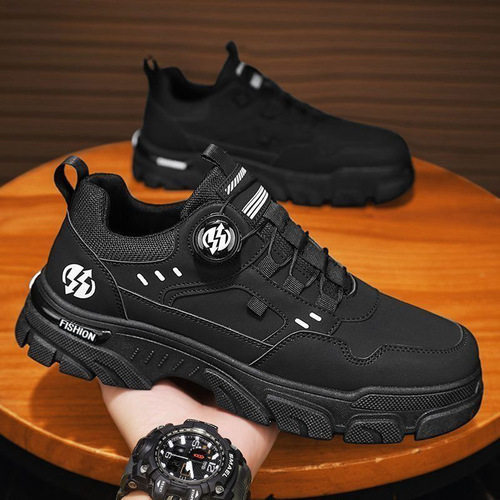 Men's 2025 Spring New Low-top Slip-on Button-up Sporty Casual Trendy Outdoor Waterproof Work Shoes