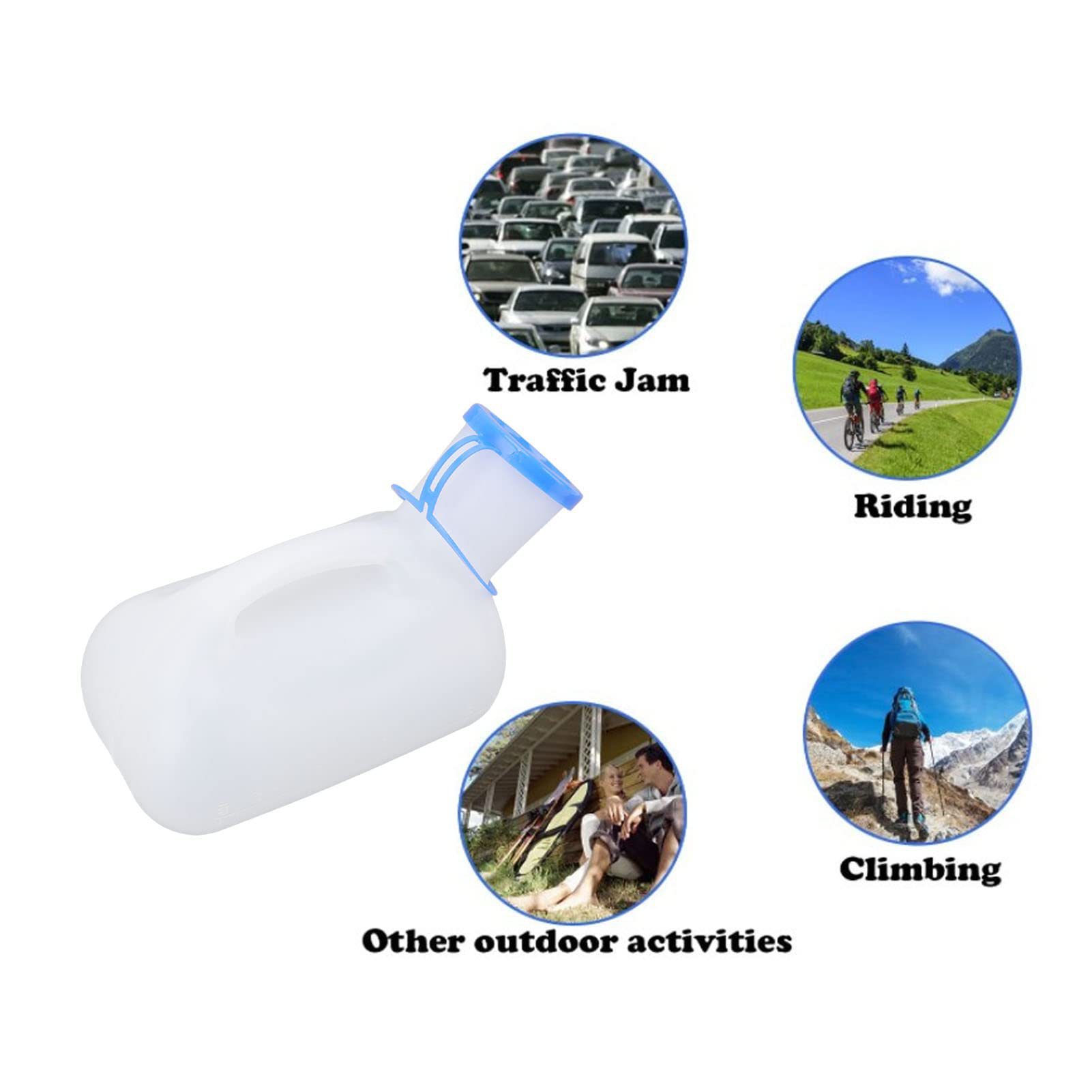 Portable Toilet Urinal for Men and Women, Pee Bottle with Lid and Funnel, Suitable for Elderly and Patients