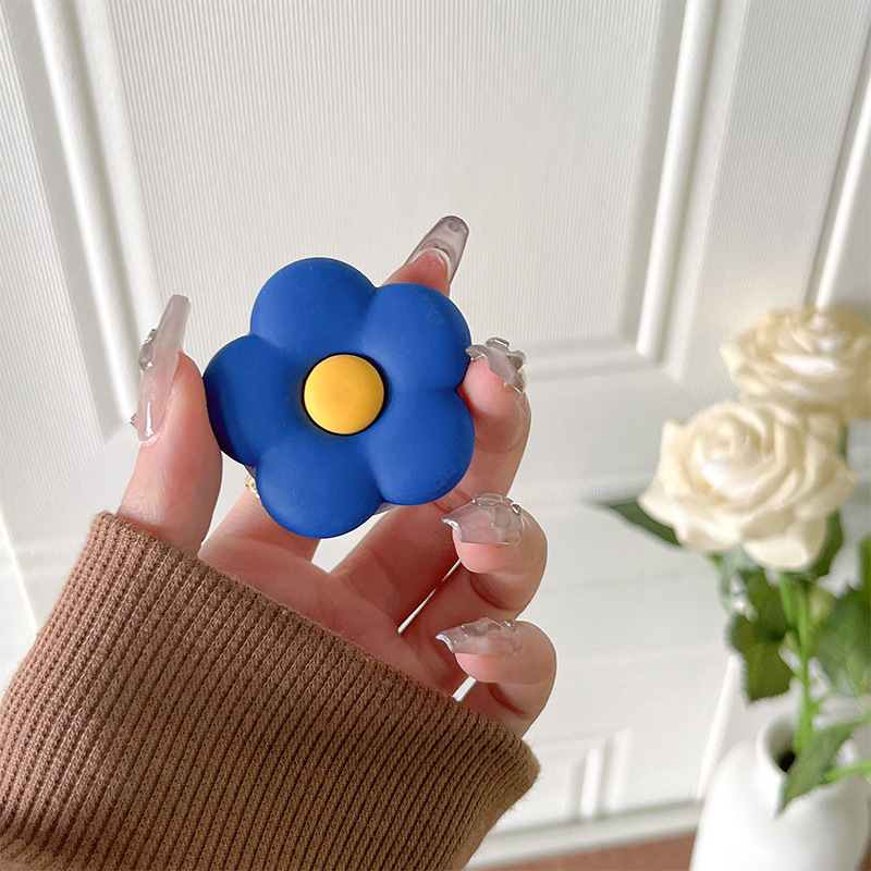 _0012_白支架-彩色磨砂花朵-蓝色