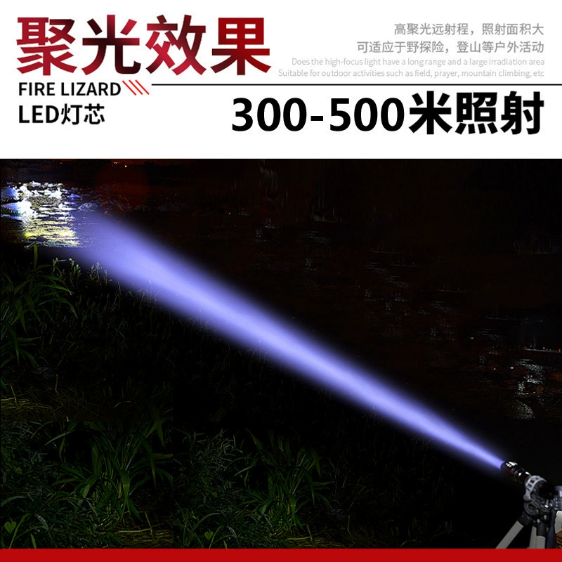 Handheld telescopic flashlight ST‑35 / A100 / T6, waterproof zoom LED, compatible with 26650 battery