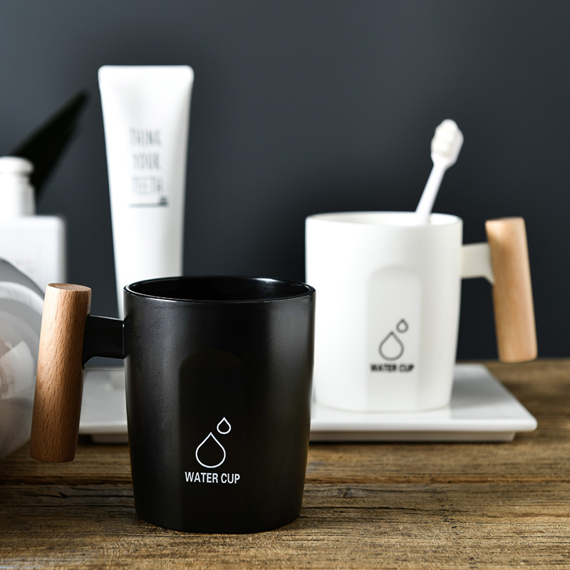 Zahnbürstenhalter Mit Holzgriff Im Nordischen Stil Für Das Bad_voghion.com