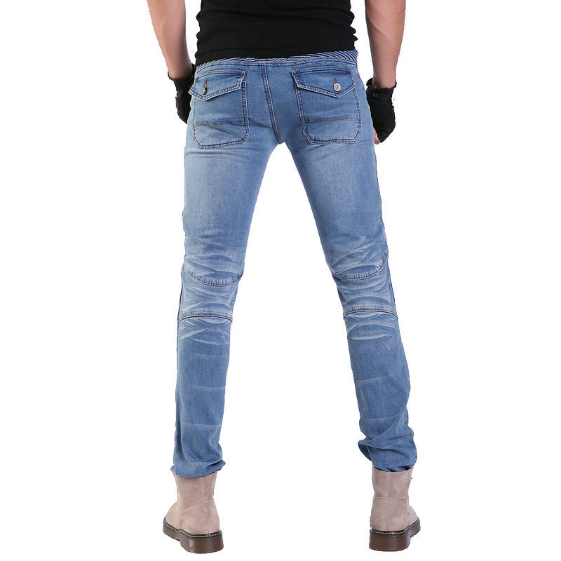 Volero motocicleta carreras casual Slim jeans anti-caída pantalones a través del país motocicleta montar pantalones silicona protección