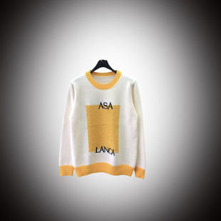 Autumn and Winter New Cross-border CA Casa Men's Casual Long-sleeved Sweater Letter Embroidered Trendy Loose All-match for Men and Women