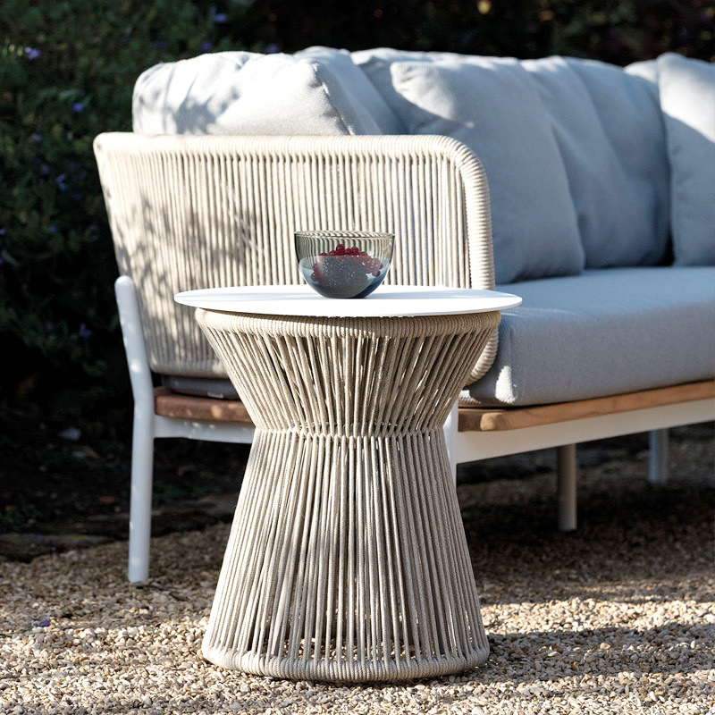 Sofá al aire libre mesa de centro combinación villa al aire libre patio jardín hotel casa de familia teca ratán tejido muebles de ocio transfronterizo