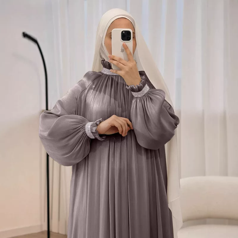 Платье LN7101 Lacersal, скромная длинная плиссированная Organza, однотонные цвета S–XXL