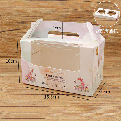 Caja de cupcake portátil cupcake transparente ventana pequeña taza de pastel de la tarde té tarta caja de embalaje de postre
