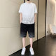 Woodpecker Ice Silk suit Men's Summer Thin Sports Short-sleeved T-shirt Set with Half Casual Shorts for Men