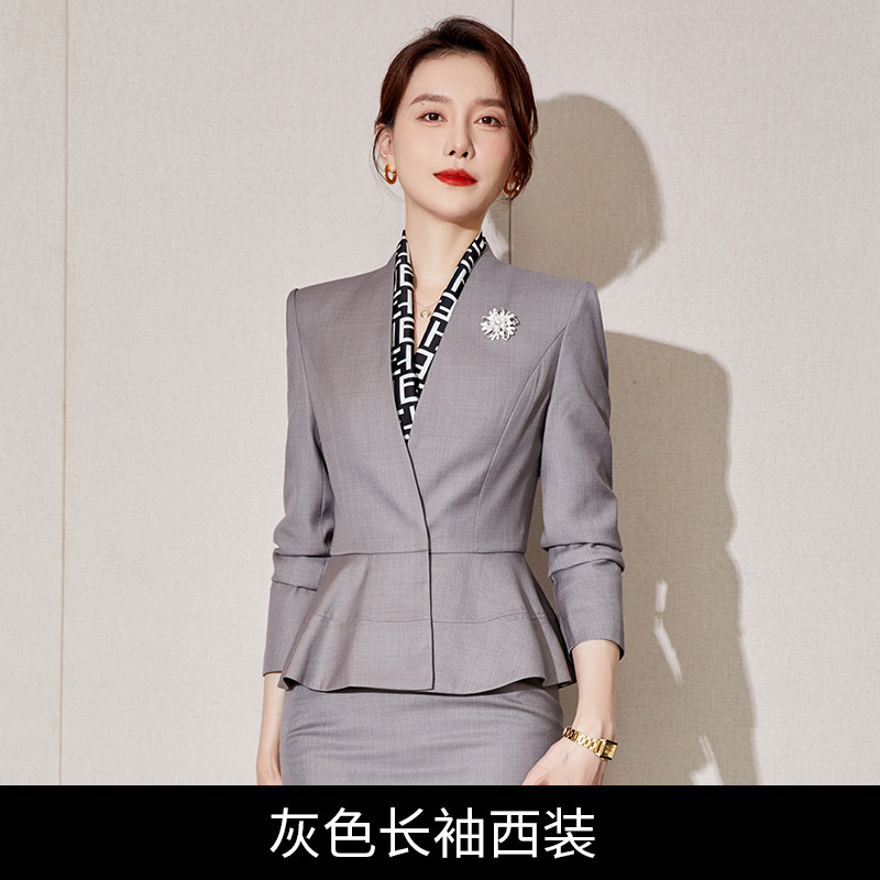 職業スーツ女性高級感グレースーツ工装ファッション気質女神範作業服スーツスーツ正装|undefined