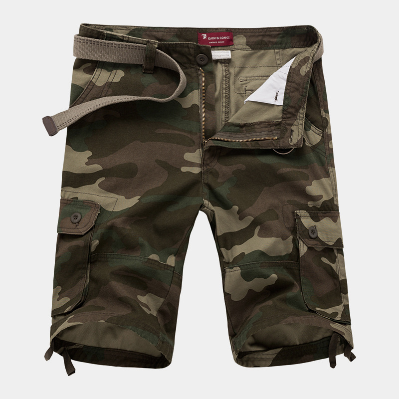 Camuflaje multi-Bolsillo ropa de trabajo pantalones cortos de camuflaje de los hombres de moda estilo militar americano resistente al desgaste verano quinto Pantalones