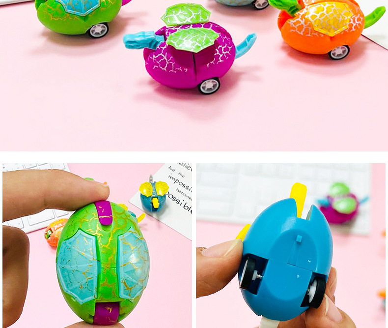 儿童玩具礼物恐龙蛋变形回力惯性车动物宝宝益智玩具地摊批发工厂