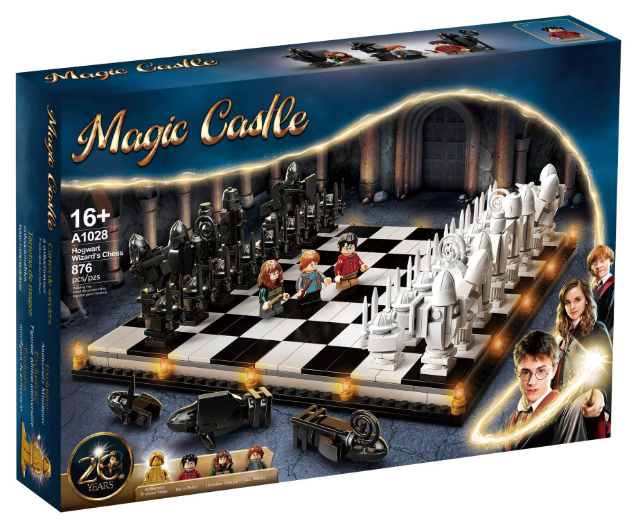 Chessboard 1028 Hogwarts wizard chess building blocks children's educational chess toys 1028