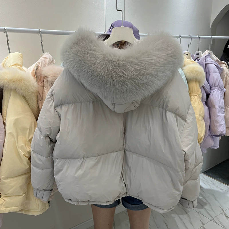 Шерпапна пуховик Velvet, пух из гуся, короткий пуховик с меховой капюшоном, размеры S–M, обхват груди 122–125 см