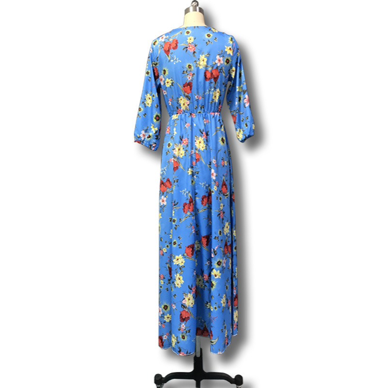 2025 New Cross-Border Supply European And American Women's Clothing Chiffon Printed Long Skirt Bohemian Vacation Style_ecoleips.com