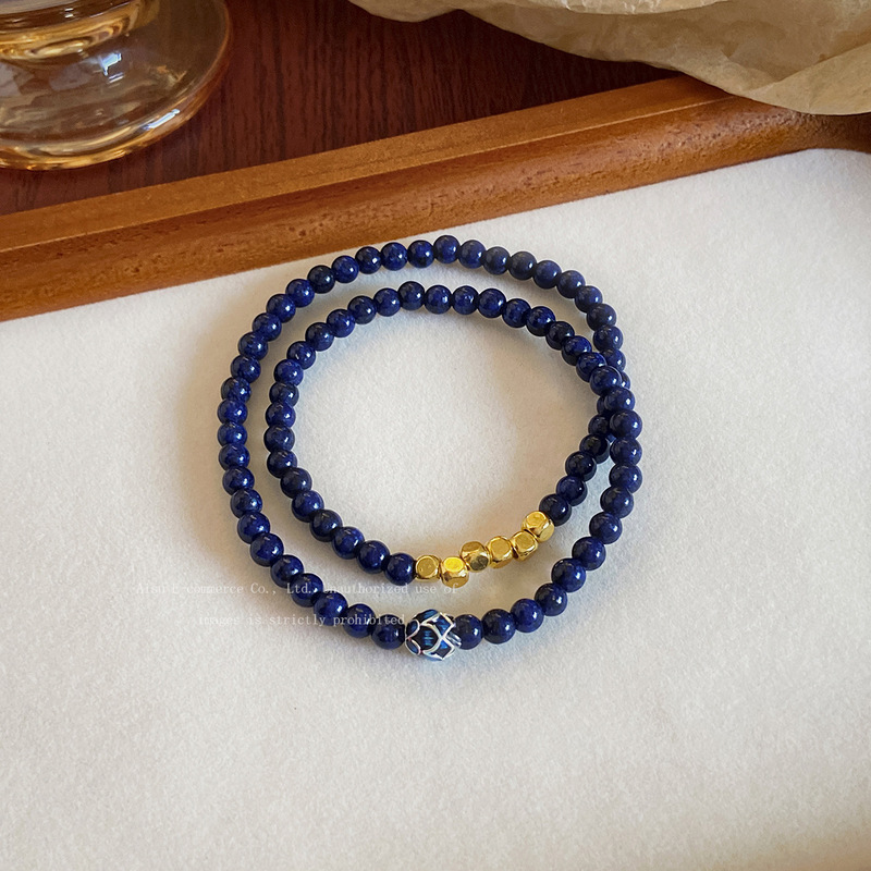 Lapis Lazuli Simple Jewelry, Natural and Fashionable, Girls' Style, Elegant and Elegant Bracelet, Light Luxury and Chinese Style