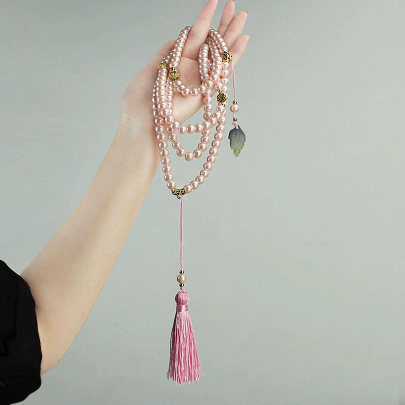 Новый китайский стиль имитация жемчуга с бахроми длинная косая цепочка ожерелье древняя цепочка cheongsam аксессуары для свитера
