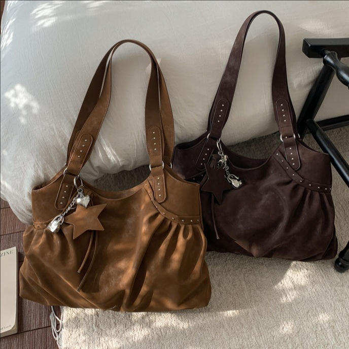 Otoño y invierno transfronterizos estilo coreano lazo bolso de hombro de gran capacidad retrógrado mate bolso especial bolso de nicho plegable