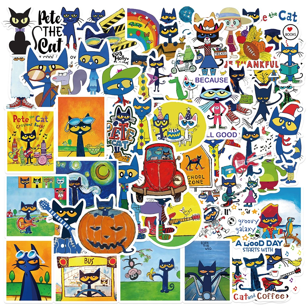 50 мультипликационных книг с картинками Pet cat граффити наклейки diy шлем для хранения чемодана чехол для ноутбука наклейки