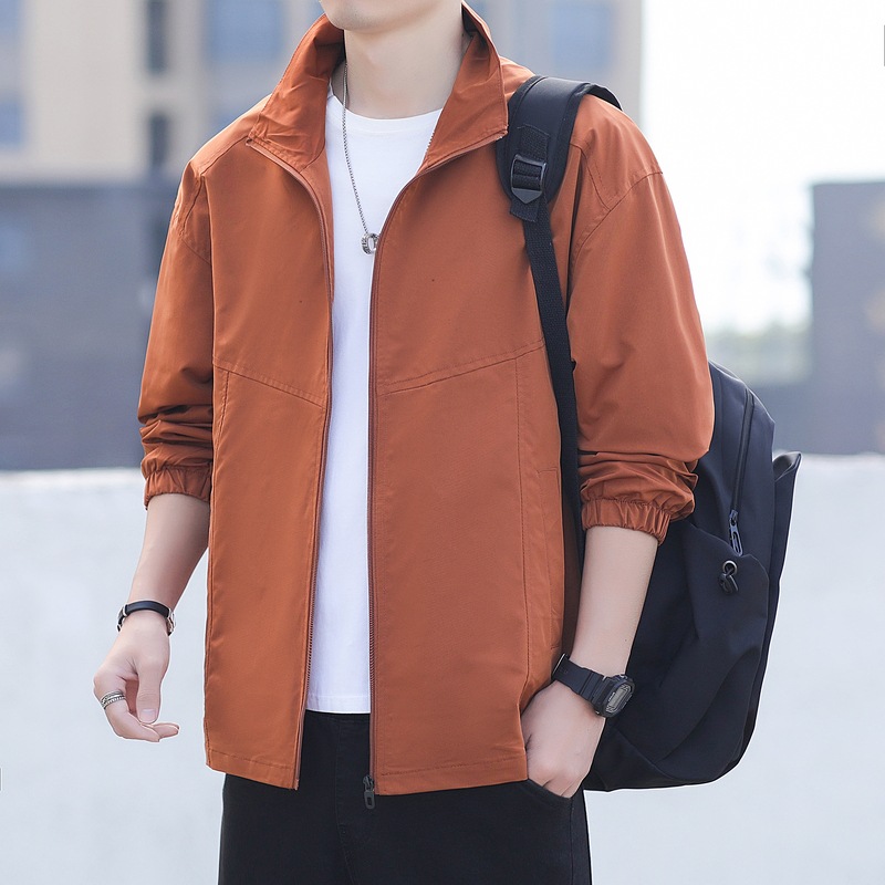 Chaqueta de hombre primavera y otoño nuevo estilo coreano de estilo general delgado chaqueta de cuello vertical chaqueta joven suelta a prueba de viento chaqueta guapo